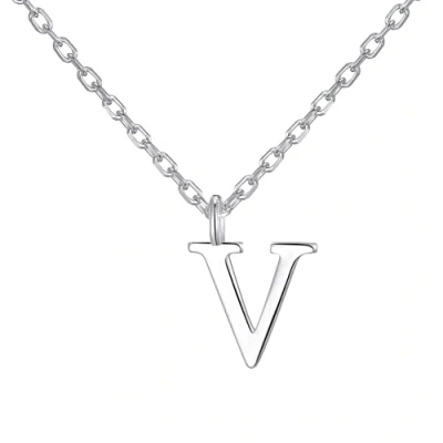 Image of Philip Jones Sterling Silver Initial V Necklace