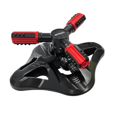 Image of Amtech Rotating Garden Sprinkler with 3 Settings for Personalised Water Coverage, Quick Set Up, Easy to Use, Includes Two Connectors Linking Sprinklers and Accessories