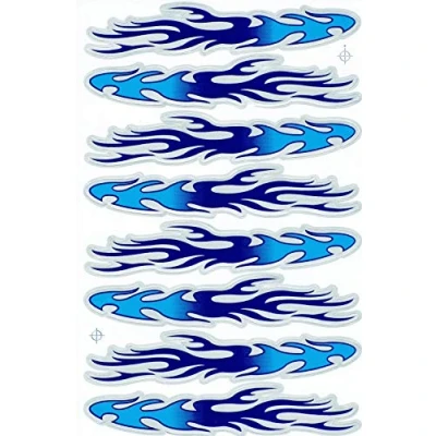 Image of by soljo Fire Flames Flame blue Decal Sticker Tuning Racing Sheet Size: 27 x 18 cm for Car or Motorbike
