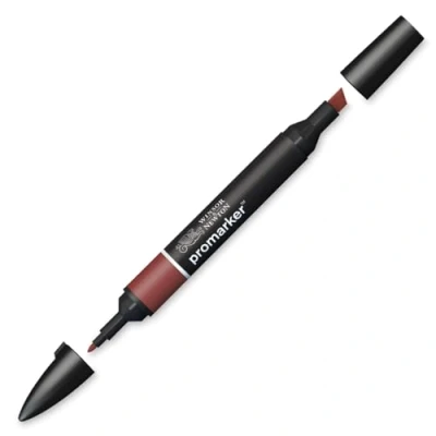 Image of Winsor &amp; Newton 0203631 ProMarker Professional Layout Marker 2 Tips, Fine Wide for Drawings, Design Layouts Burnt Mahogany