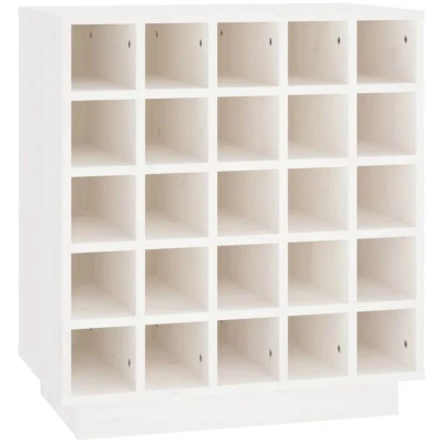 Image of vidaXL Wine Cabinet White 55.5x34x61 cm Solid Wood Pine