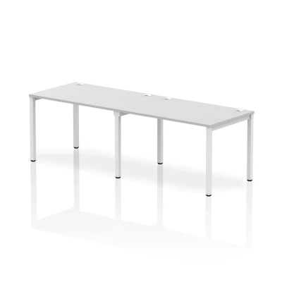 Image of Impulse Bench Single Row 2 Person 1200 White Frame Desk