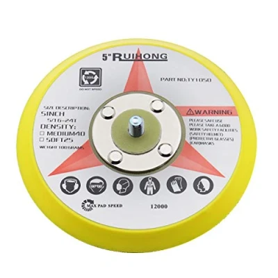 Image of YINETTECH 5 Inch Hook and Loop Sander Backing Pad 125mm M8 Polishing Backer Plate Random Orbital Waxing Buffing Electric Grinder Tool