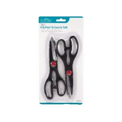 Image of 2pc Black Stainless Steel Multifunctional Kitchen Scissors Set By Ashley