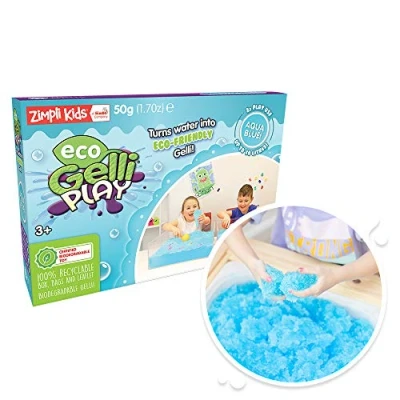 Image of Eco Gelli Play Aqua from Zimpli Kids, Magically turns water into thick, colourful goo, Friendly Arts &amp; Crafts Toys for Indoor and Outdoor Play, Safe Environment, Certified Biodegradable Gift