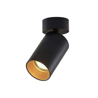 Image of Arcchio spotlight Brinja, black, round, 13 cm high, Ø 6