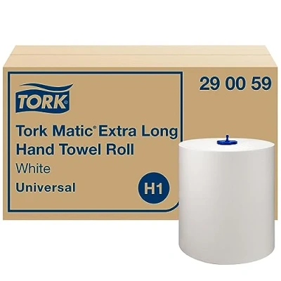 Image of Tork Matic Extra Long Hand Towel Roll Universal Refills for H1 System, White, Pack of 6, SCA06618