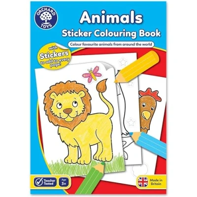 Image of Orchard Toys Animals Colouring and Activity Book, Educational Book for Preschoolers, Kids Age 3+ , Ideal Parties, A4
