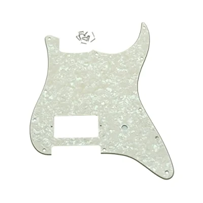 Image of Dopro 11 Hole ST Strat One Humbucker Guitar Pickguard Scratch Plate for FD Delonge Aged Pearl