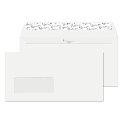 Image of Blake Business DL 110 x 220 mm 120 gsm Peel &amp; Seal Wallet Window Envelopes (35884) High White Wove Pack of 500