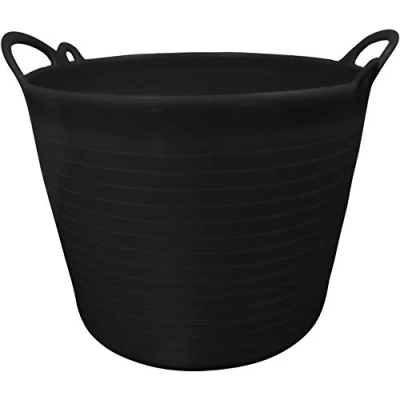 Image of Rhino 40 Litre Heavy Duty Flexi Flexible Garden Container Storage Bucket Tub Black