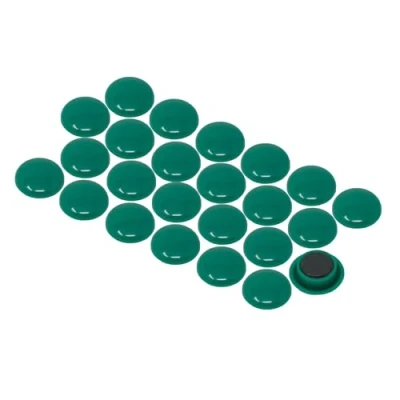 Image of Small Green Planning Office Magnets for Fridge, Whiteboard, Noticeboard, Filing Cabinet Pack of 24