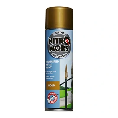 Image of Nitromors Anti Rust Hammered Finish Metal Spray Paint, No Primer Required, Gold, 500 ml