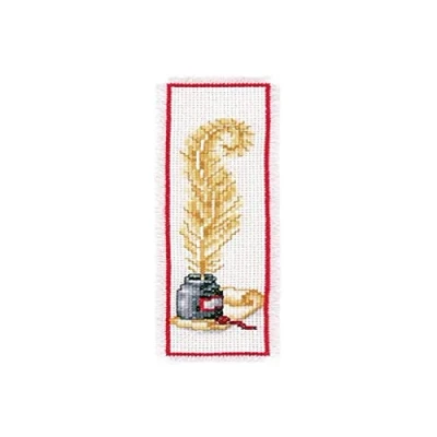 Image of Vervaco Bookmark Quill and Ink Counted Cross Stitch Kit, Multi Colour