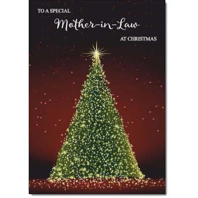 Image of doodlecards Mother in Law Christmas Card Green Tree Medium Size for with Plain Envelope