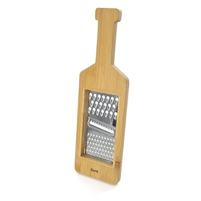 Image of Fisura Original Cheese Grater. Vegetable Wine Bottle Citrus Stainless Steel Wooden Measurements: 9,5 centimetres x 30 centimetres.