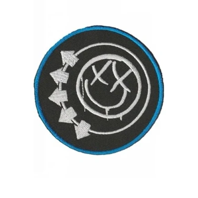 Image of Blink 182 Smiley Red Blue Patch Badge Embroidered Iron on Applique Accessory