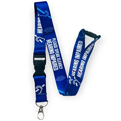 Image of Please Speak Clearly Hearing Impaired Lanyard with Safety Breakaway &amp; Detachable Clip