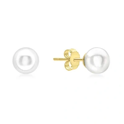 Image of Carissima Gold Women&#039;s 9 ct Yellow Cultured Pearl Stud Earrings