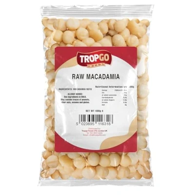 Image of Tropgo Macadamia Nuts 400g Whole Raw Packed Fresh, Premium Quality Healthy High in Fibre &amp; Minerals, Gluten Free Perfect for Snacking