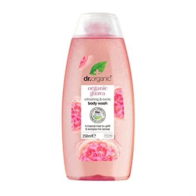 Image of Dr Organic Guava Body Wash, Shower Gel, Mens, Womens, Natural, Vegan, Cruelty Free, Paraben &amp; SLS Organic, 250ml, Packaging may vary