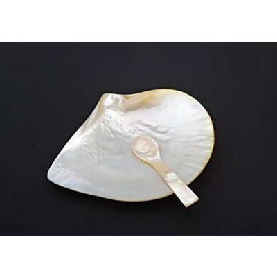 Image of Mother of Pearl Caviar Set 4 inch Spoon 5.5 Plate