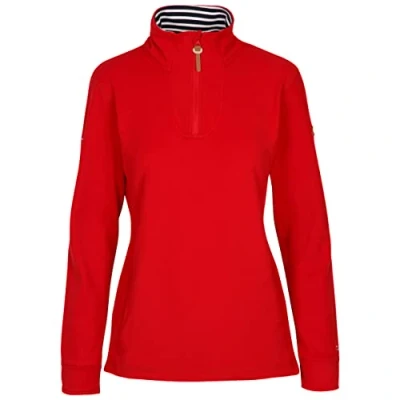 Image of Trespass Womens Fleece Long Sleeve 1/2 Zip Top Pullover Big Heart Red
