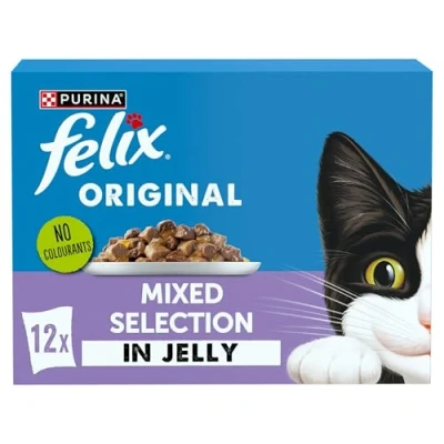 Image of FELIX Original Mixed Selection in Jelly Wet Cat Food 12x85g (Pack of 4)