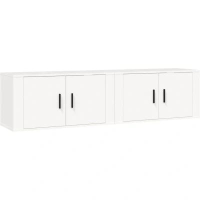 Image of vidaXL Wall mounted TV Cabinets 2 pcs White 80x34.5x40 cm