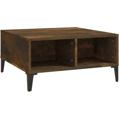 Image of vidaXL Coffee Table Smoked Oak 60x60x30 cm Engineered Wood