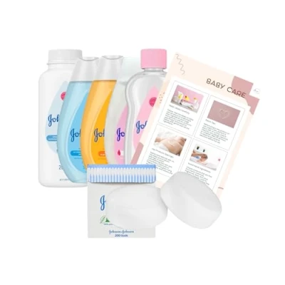 Image of Johnson’s Baby Bath Bundle Set 300ml, Shampoo Oil 200ml, Powder 200g, Lotion 300ml and Cotton Buds