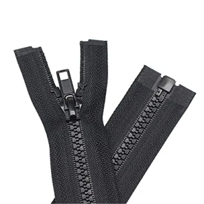 Image of YaHoGa 2PCS #5 20 Inch Separating Jacket Zippers for Sewing Coats Zipper Black Molded Plastic Bulk (20&quot; 2pc)
