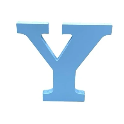 Image of Blue Wooden MDF Letter Y Size 13cm Tall Free Standing Letters for Arts &amp; Crafts Personalized Name Decor