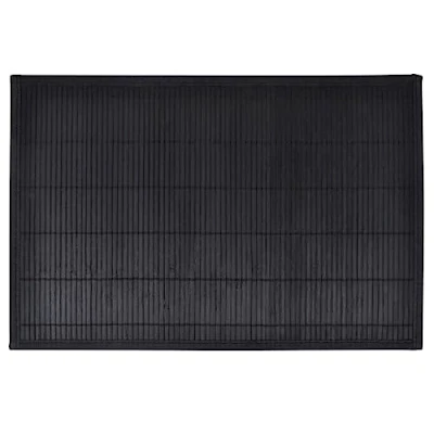 Image of vidaXL Handmade Bamboo Placemats, 30x45 cm, Black, 6 Piece Set Non slip Gauze Backing, Easy Clean, Modern Dining Table Décor