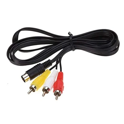 Image of CHILDMORY 1.8m 6ft Audio Video AV Wire Cable 9Pin to RCA Connection Cord for Genesis 2 3 Console