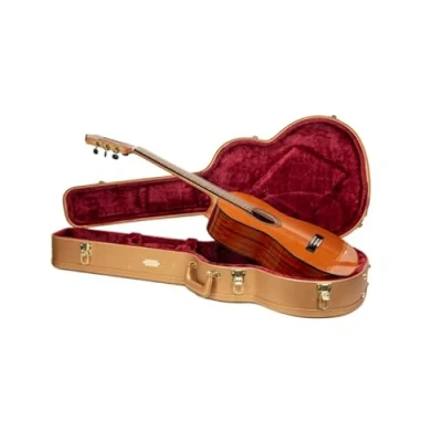 Image of Crossrock Designer Series Universal Wooden Case for 4/4 Classical Guitar Security Lock, Metal Feet, Storage Space Luxury Gold(CRW520CLG)