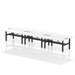 Image of Air B2B 1800x800mm Height Adjustable 6P Bench Desk CP White/Black