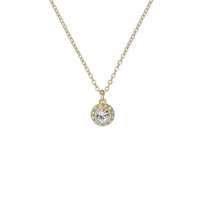 Image of Ted Baker Soltell Solitaire Sparkle Crystal Necklace For Women (Gold Tone/Crystal)