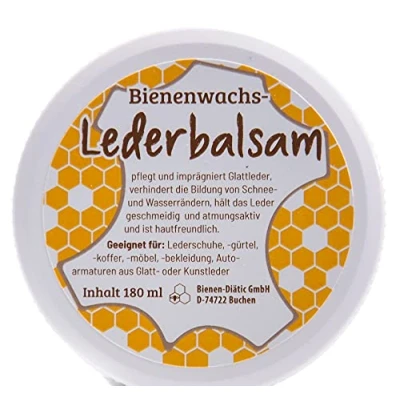 Image of Bienen Diätic Beeswax leather balm care 180 ml suitable for: shoes, belts, suitcases, furniture, clothing, car fittings made of smooth or artificial leather.