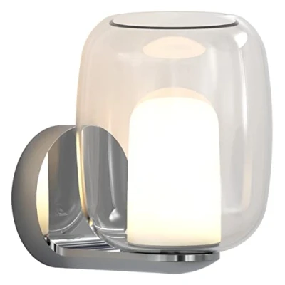 Image of Aquina Bathroom Wall Light Polished Chrome with Glass Shade