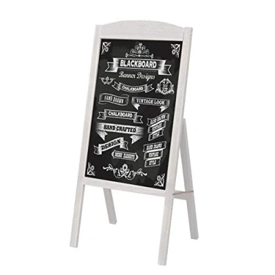 Image of UNHO Wooden A Frame Chalkboard Sign Standing Pavement Easel Magnetic Display Stand Sandwich Board for Home Bar Countertop Cafe Restaurant Wedding
