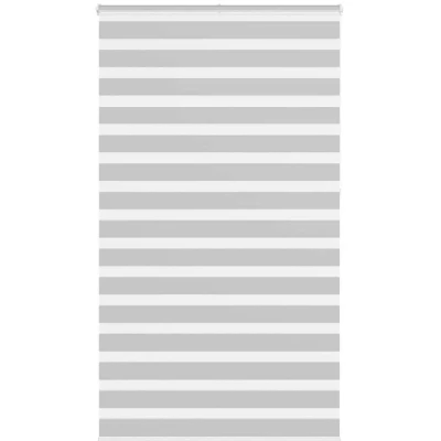 Image of vidaXL Zebra Blind Light Grey 120x230 cm Fabric Width 115.9 Polyester