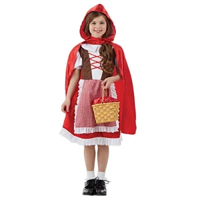 Image of Fun Shack World Book Day Costumes for Girls, Little Red Costume Kids, Hood Hooded Cape Kids Girls Large