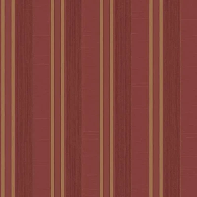 Image of Galerie G67627 Palazzo Textured Varied Stripe Design Wallpaper, Red/Gold, 10m x 53cm