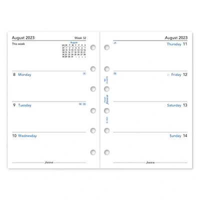 Image of Filofax Pocket week on two pages mid year diary August 22 July 23, White