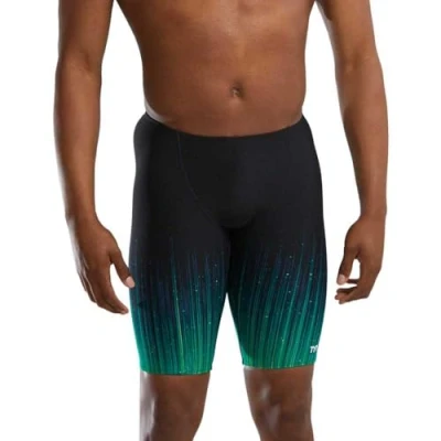 Image of TYR Men&#039;s Durafast Elite Solid Jammer Swimsuit Swim Trunks, Green Speedwarp, 38