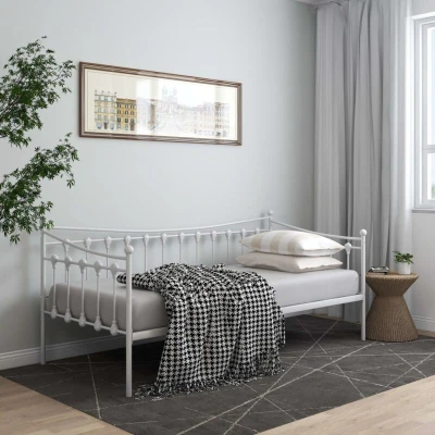 Image of vidaXL Sofa Bed Frame without Mattress White Metal 90x200 cm