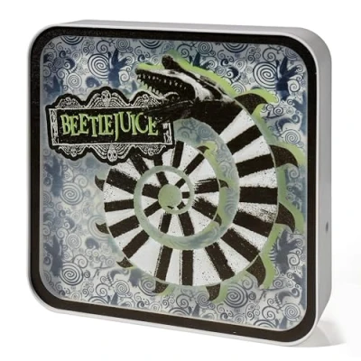 Image of Numskull Official Beetlejuice Acrylic Logo Desk Lamp Wall Light for Bedroom, Office, Home, Study, Work Merchandise, Blue