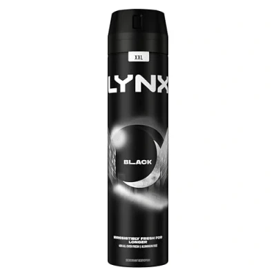 Image of Lynx XXL Black 48 hours of odour busting zinc tech Aerosol Bodyspray deodorant 250 ml