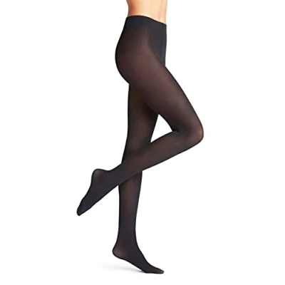 Image of FALKE Women&#039;s Pure Matt 50 DEN W TI Semi Opaque Plain 1 Pair Tights, Blue (Marine 6179), S